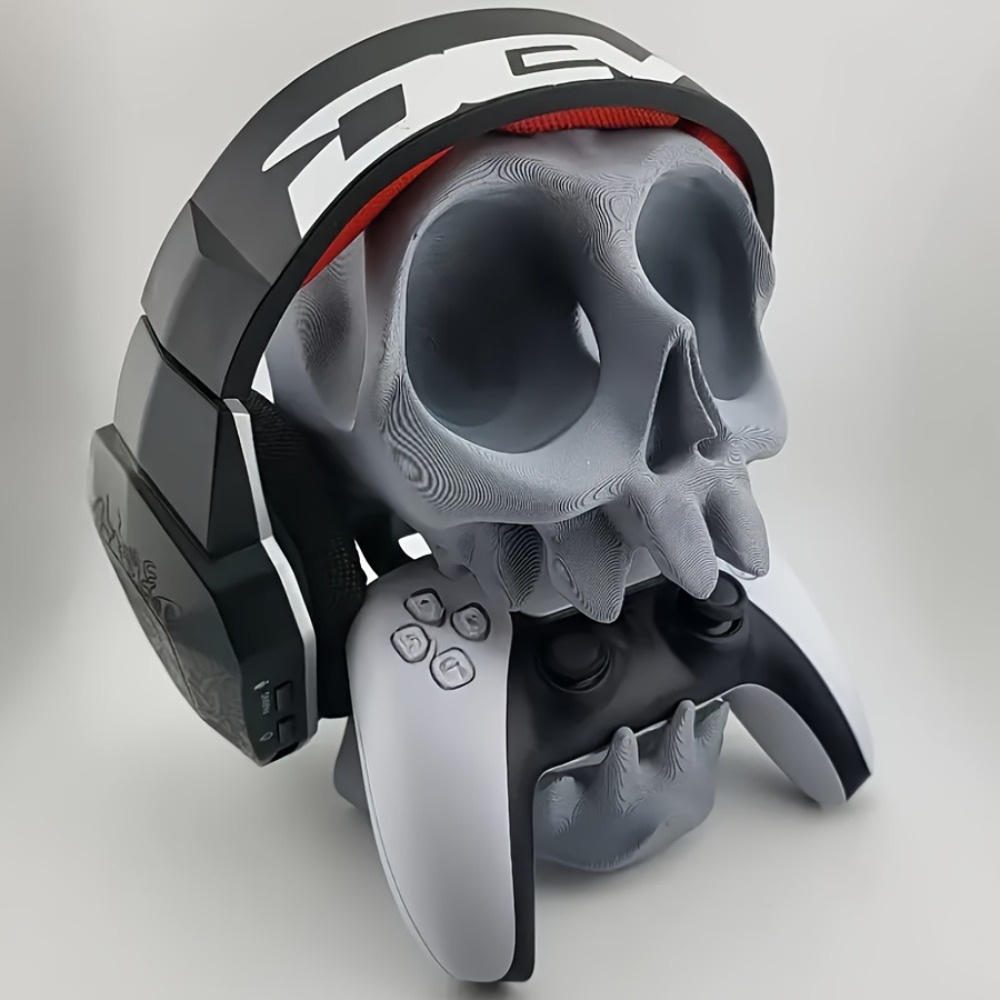 Gaming Accessories Decor - Skull Shaped Controller Stand Headphone Holder