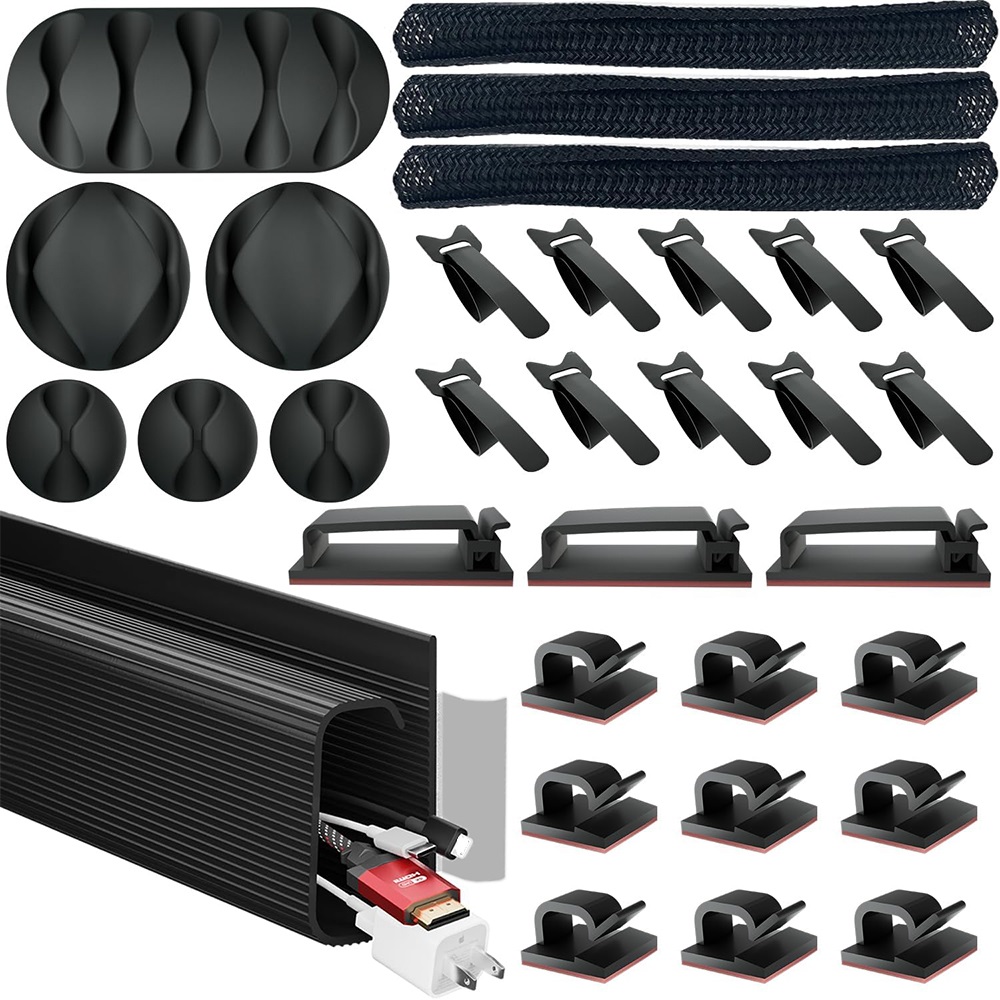 Sleeved Cable Kit - 32Pcs Desk Under Cable Management Kit