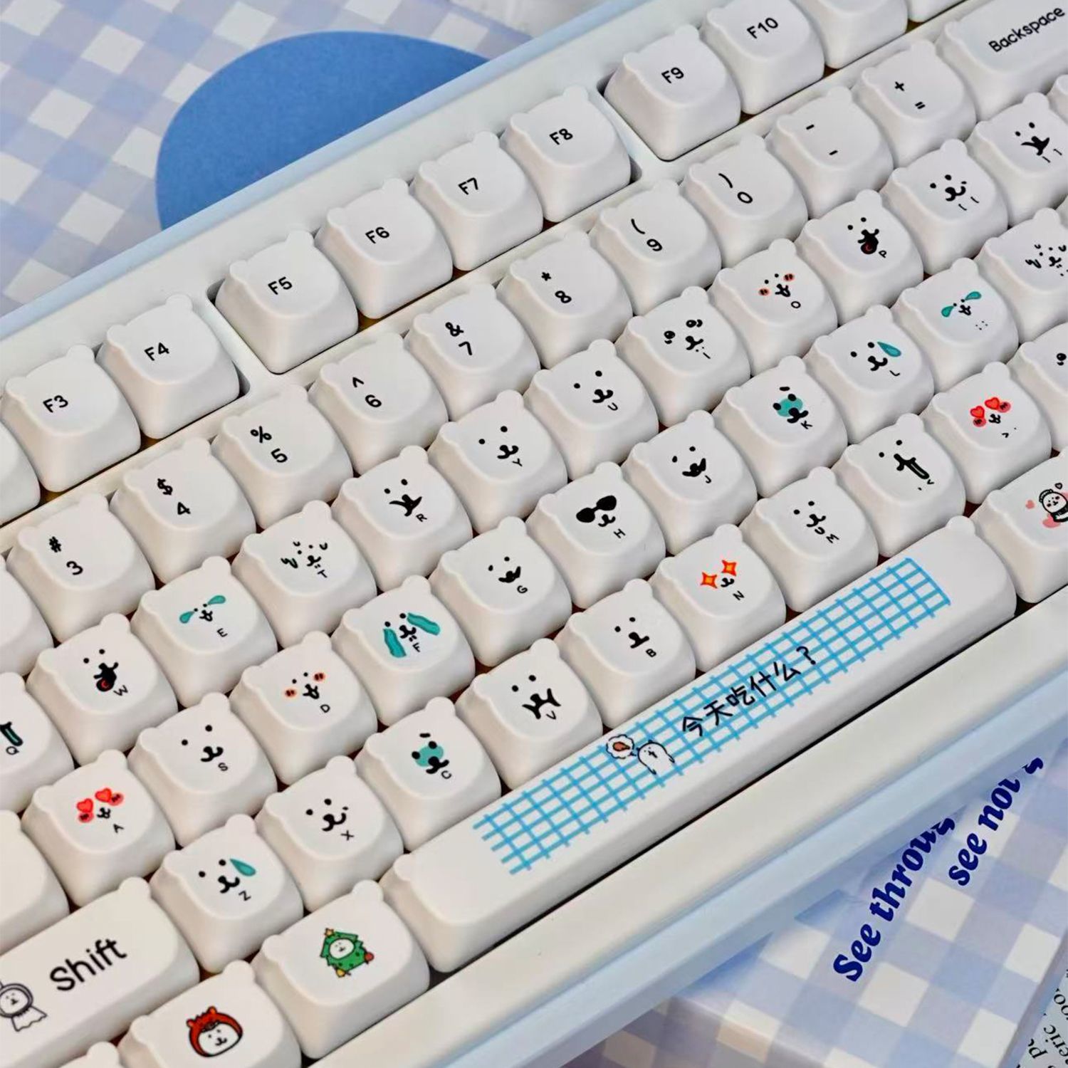 Kawaii Cartoon Joke Bear PBT K - đánh giá và giá Gaming Accessories In Japan